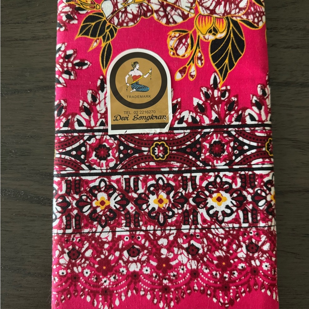 Vibrant Pink Floral Thai Sarong